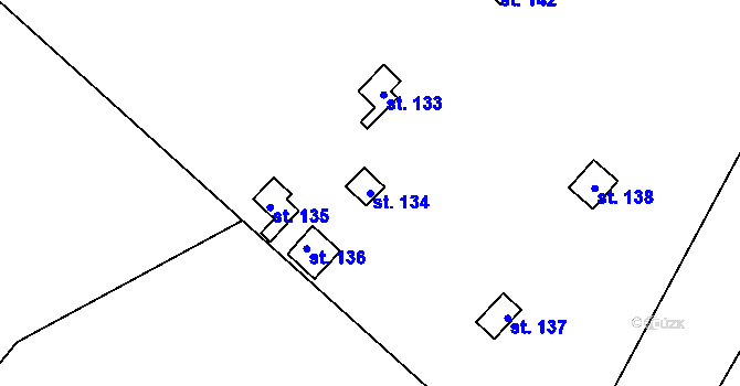 Parcela st. 134 v KÚ Dolní Rokytnice v Orlických horách, Katastrální mapa