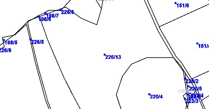 Parcela st. 226/13 v KÚ Horní Rokytnice, Katastrální mapa