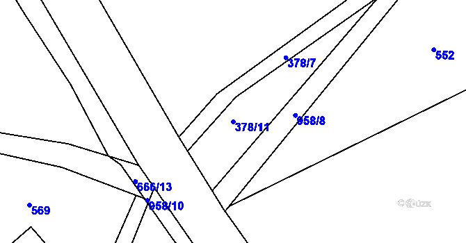 Parcela st. 378/11 v KÚ Horní Rokytnice, Katastrální mapa
