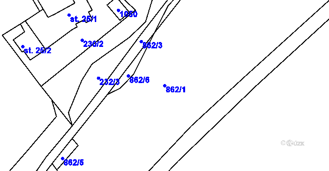 Parcela st. 862/1 v KÚ Horní Rokytnice, Katastrální mapa