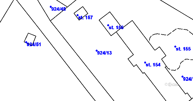 Parcela st. 924/13 v KÚ Horní Rokytnice, Katastrální mapa