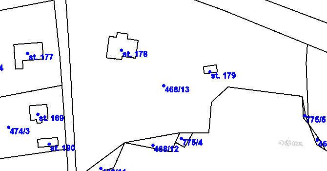 Parcela st. 468/13 v KÚ Horní Rokytnice, Katastrální mapa
