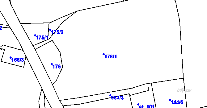 Parcela st. 178/1 v KÚ Panské Pole, Katastrální mapa