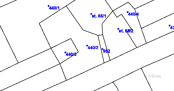 Parcela st. 440/2 v KÚ Panské Pole, Katastrální mapa