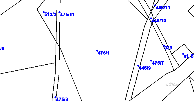 Parcela st. 475/1 v KÚ Panské Pole, Katastrální mapa