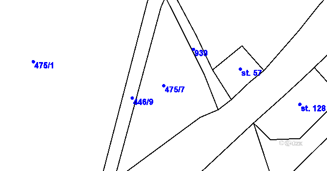Parcela st. 475/7 v KÚ Panské Pole, Katastrální mapa