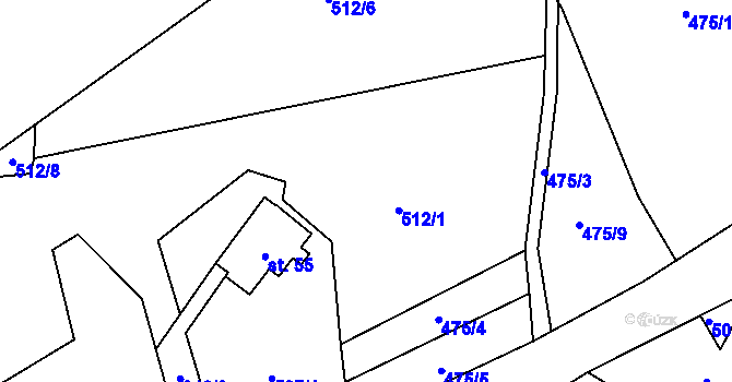 Parcela st. 512/1 v KÚ Panské Pole, Katastrální mapa