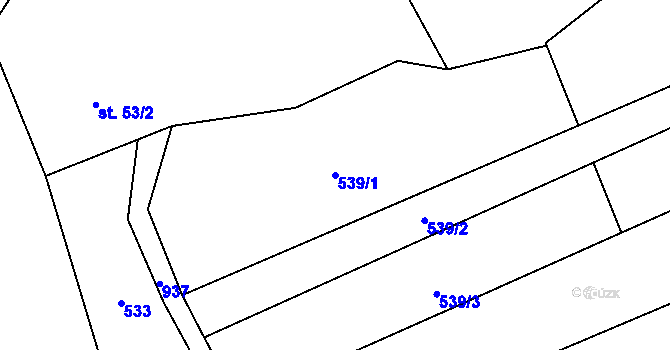 Parcela st. 539/1 v KÚ Panské Pole, Katastrální mapa