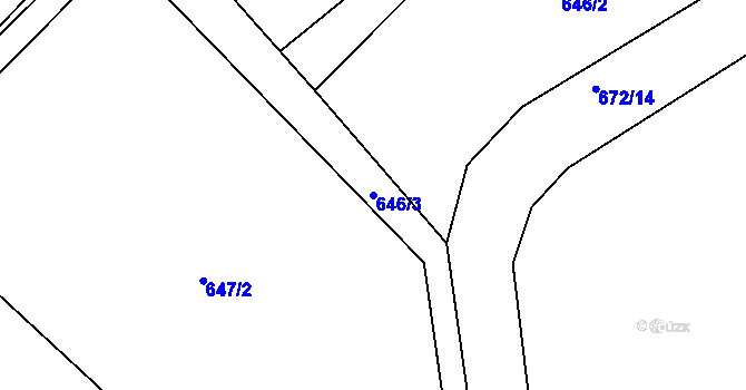 Parcela st. 646/3 v KÚ Panské Pole, Katastrální mapa