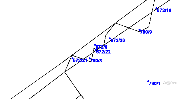 Parcela st. 672/22 v KÚ Panské Pole, Katastrální mapa