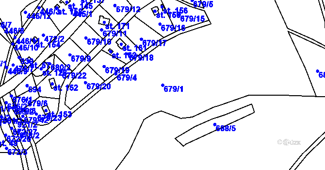 Parcela st. 679/1 v KÚ Panské Pole, Katastrální mapa