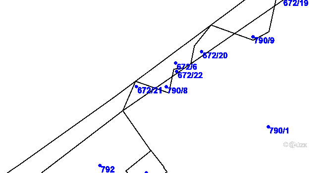 Parcela st. 790/8 v KÚ Panské Pole, Katastrální mapa