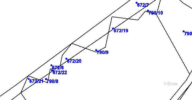 Parcela st. 790/9 v KÚ Panské Pole, Katastrální mapa