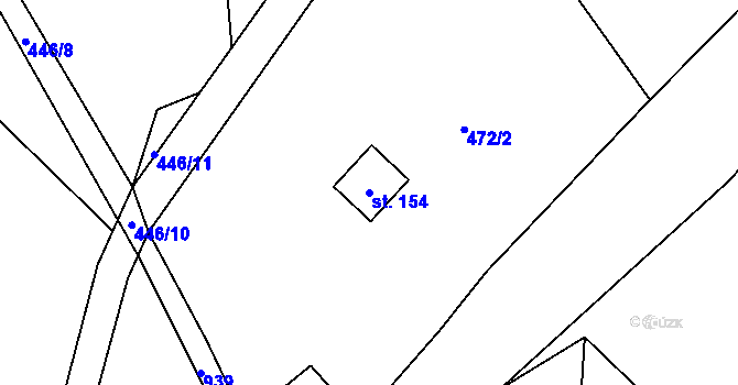 Parcela st. 154 v KÚ Panské Pole, Katastrální mapa
