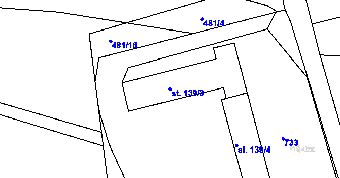Parcela st. 139/3 v KÚ Prostřední Rokytnice, Katastrální mapa