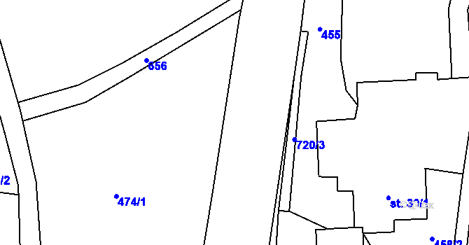 Parcela st. 657/3 v KÚ Prostřední Rokytnice, Katastrální mapa