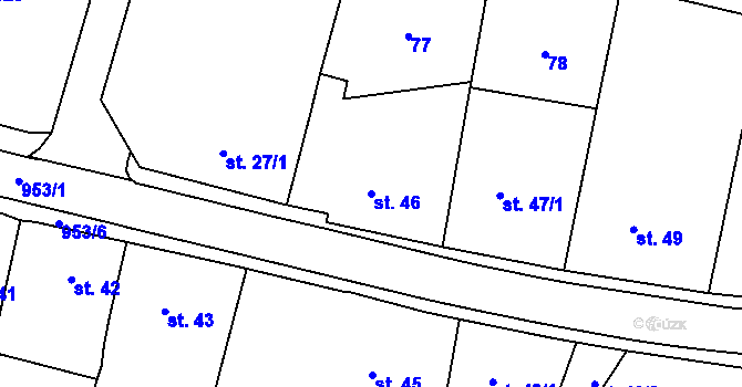 Parcela st. 46 v KÚ Rokytnice v Orlických horách, Katastrální mapa