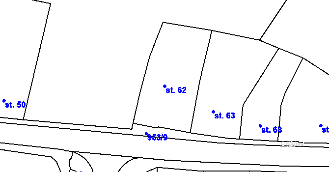 Parcela st. 62 v KÚ Rokytnice v Orlických horách, Katastrální mapa
