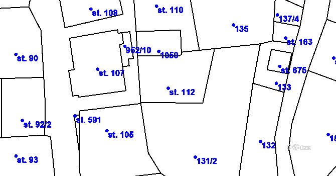 Parcela st. 112 v KÚ Rokytnice v Orlických horách, Katastrální mapa