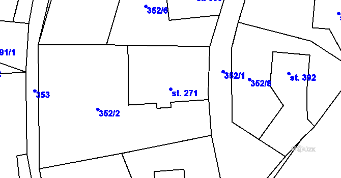 Parcela st. 271 v KÚ Rokytnice v Orlických horách, Katastrální mapa