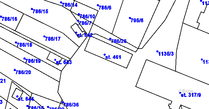 Parcela st. 461 v KÚ Rokytnice v Orlických horách, Katastrální mapa