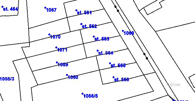 Parcela st. 564 v KÚ Rokytnice v Orlických horách, Katastrální mapa