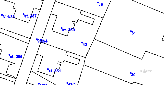 Parcela st. 42 v KÚ Rokytnice v Orlických horách, Katastrální mapa