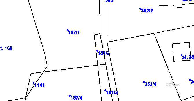 Parcela st. 181/2 v KÚ Rokytnice v Orlických horách, Katastrální mapa