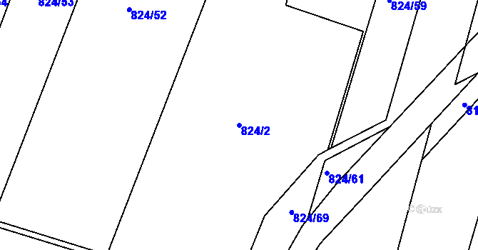 Parcela st. 824/2 v KÚ Rokytnice v Orlických horách, Katastrální mapa