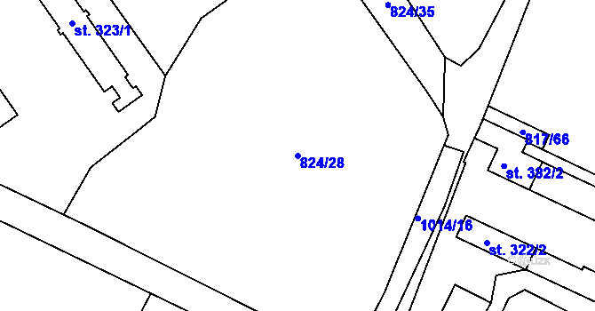 Parcela st. 824/28 v KÚ Rokytnice v Orlických horách, Katastrální mapa