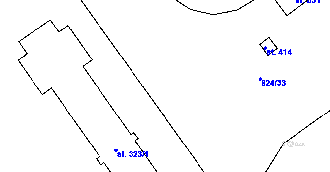 Parcela st. 824/34 v KÚ Rokytnice v Orlických horách, Katastrální mapa