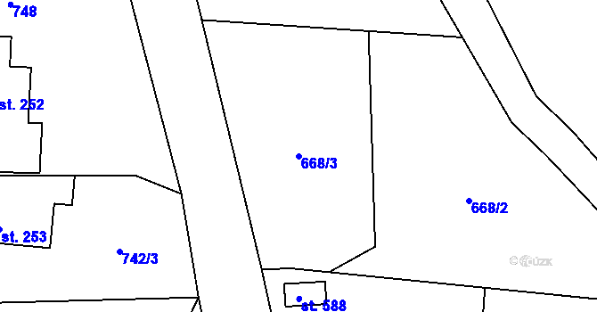 Parcela st. 668/3 v KÚ Rokytnice v Orlických horách, Katastrální mapa