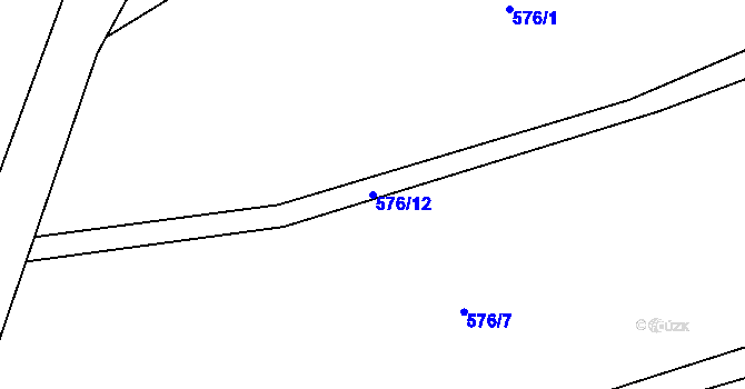 Parcela st. 576/12 v KÚ Rokytnice v Orlických horách, Katastrální mapa