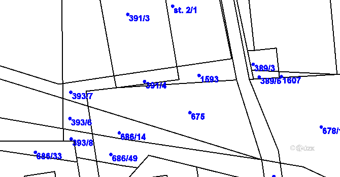 Parcela st. 2/2 v KÚ Rokytno, Katastrální mapa