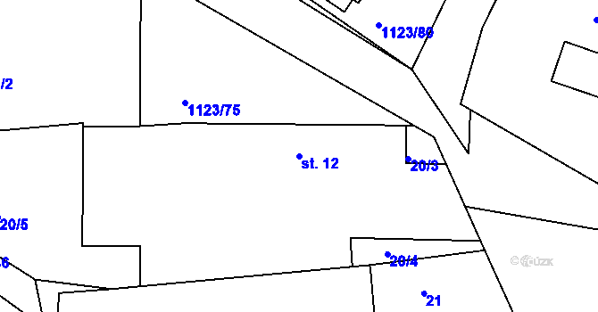Parcela st. 12 v KÚ Rokytno, Katastrální mapa
