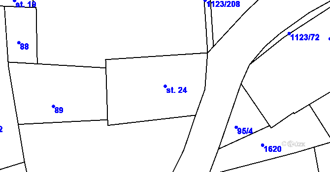 Parcela st. 24 v KÚ Rokytno, Katastrální mapa