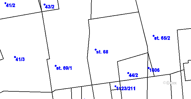 Parcela st. 68 v KÚ Rokytno, Katastrální mapa