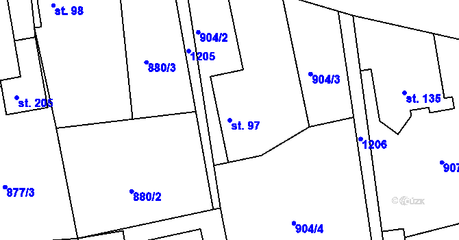 Parcela st. 97 v KÚ Rokytno, Katastrální mapa