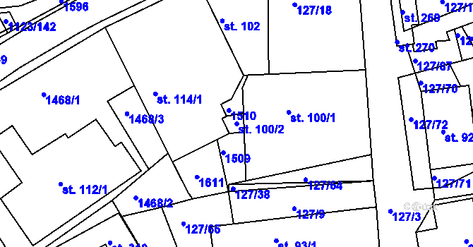 Parcela st. 100/2 v KÚ Rokytno, Katastrální mapa
