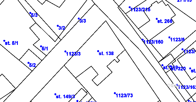 Parcela st. 138 v KÚ Rokytno, Katastrální mapa