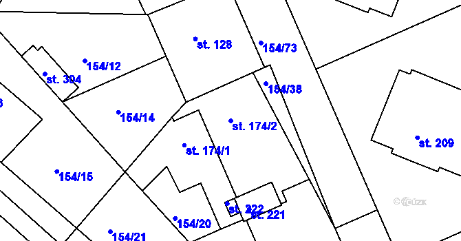 Parcela st. 174/2 v KÚ Rokytno, Katastrální mapa