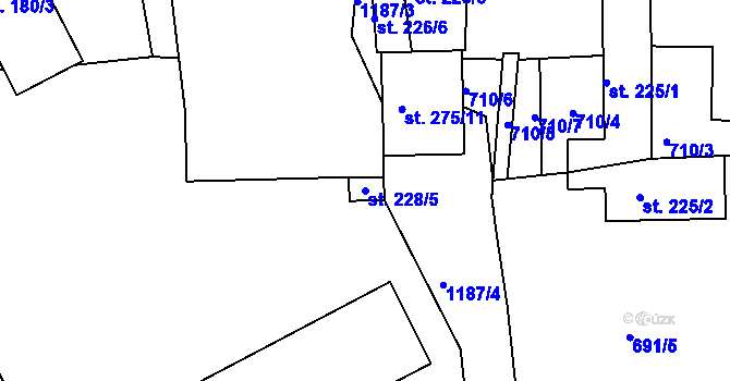 Parcela st. 228/5 v KÚ Rokytno, Katastrální mapa