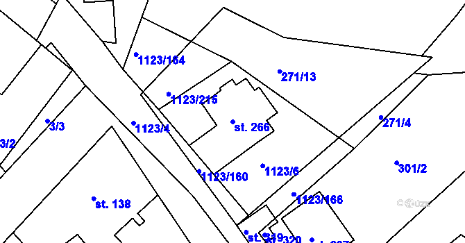 Parcela st. 266 v KÚ Rokytno, Katastrální mapa
