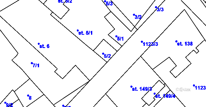 Parcela st. 5/2 v KÚ Rokytno, Katastrální mapa