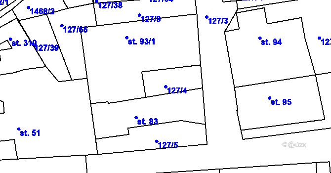 Parcela st. 127/4 v KÚ Rokytno, Katastrální mapa