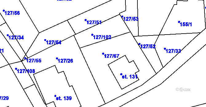 Parcela st. 127/67 v KÚ Rokytno, Katastrální mapa