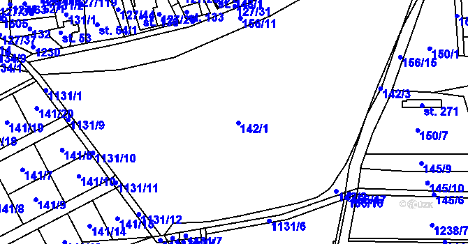 Parcela st. 142 v KÚ Rokytno, Katastrální mapa