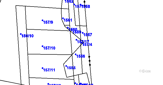 Parcela st. 157/4 v KÚ Rokytno, Katastrální mapa
