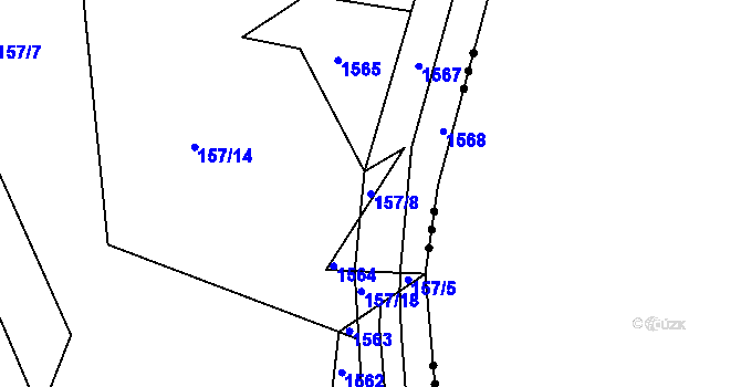 Parcela st. 157/8 v KÚ Rokytno, Katastrální mapa
