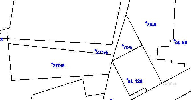 Parcela st. 271/5 v KÚ Rokytno, Katastrální mapa